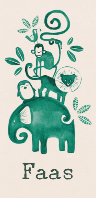 Geboortekaartje jungle dieren - Faas