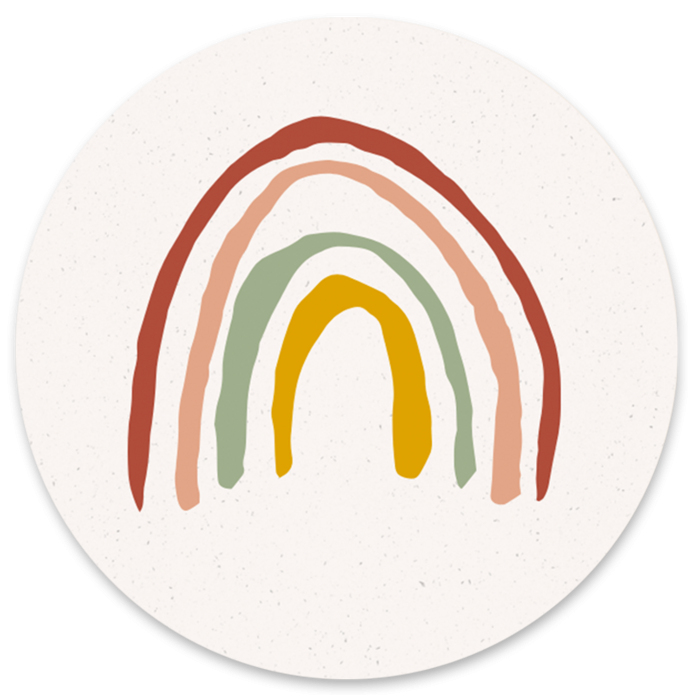 Sluitsticker regenboog zelf inkleuren