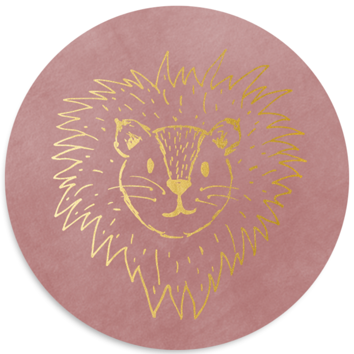Sluitsticker leeuw goud