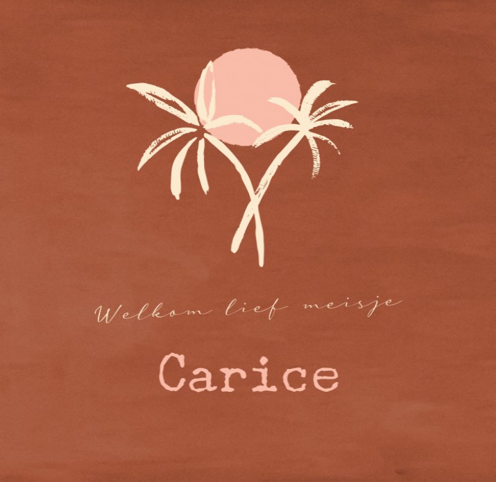 Geboortekaartje palmbomen - Carice