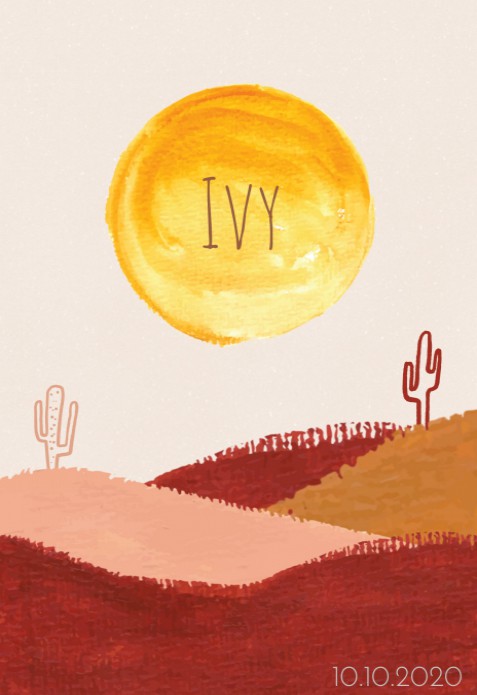 Geboortekaartje zon goud - Ivy