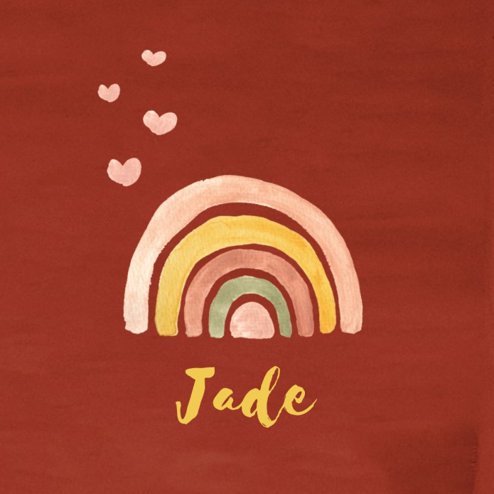 Geboortekaartje regenboog warme kleuren - Jade