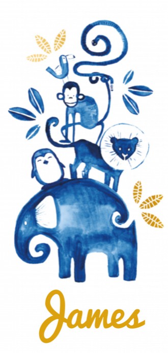 Geboortekaartje waterverf dieren - James