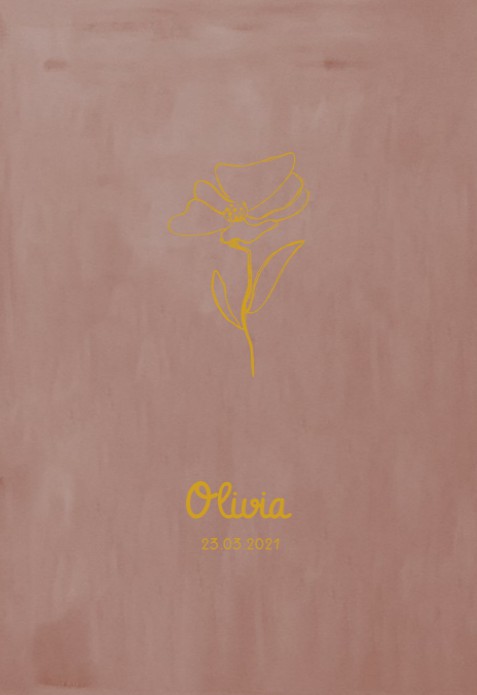 Geboortekaartje roze klaproos - Olivia