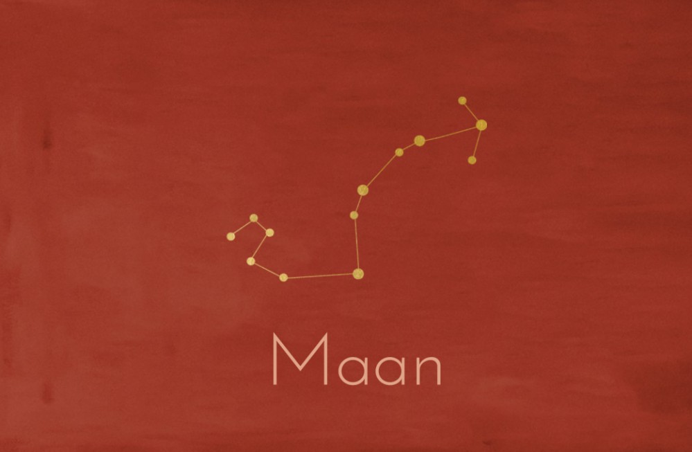 Geboortekaartje sterrenbeeld Rood - Maan