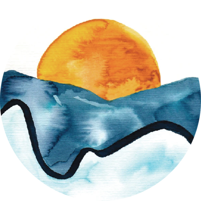 Sluitsticker zee zon golven