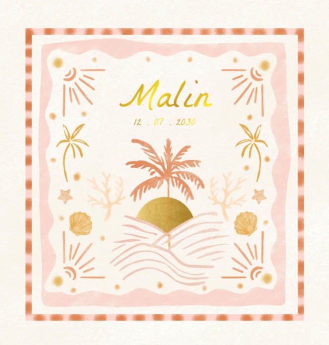 Zomers Strand Geboortekaartje - Malin